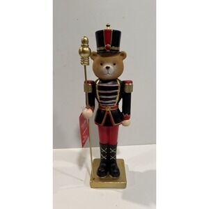 Martha Stewart Christmas Bear Staff Nutcracker 12.5 inch NWT